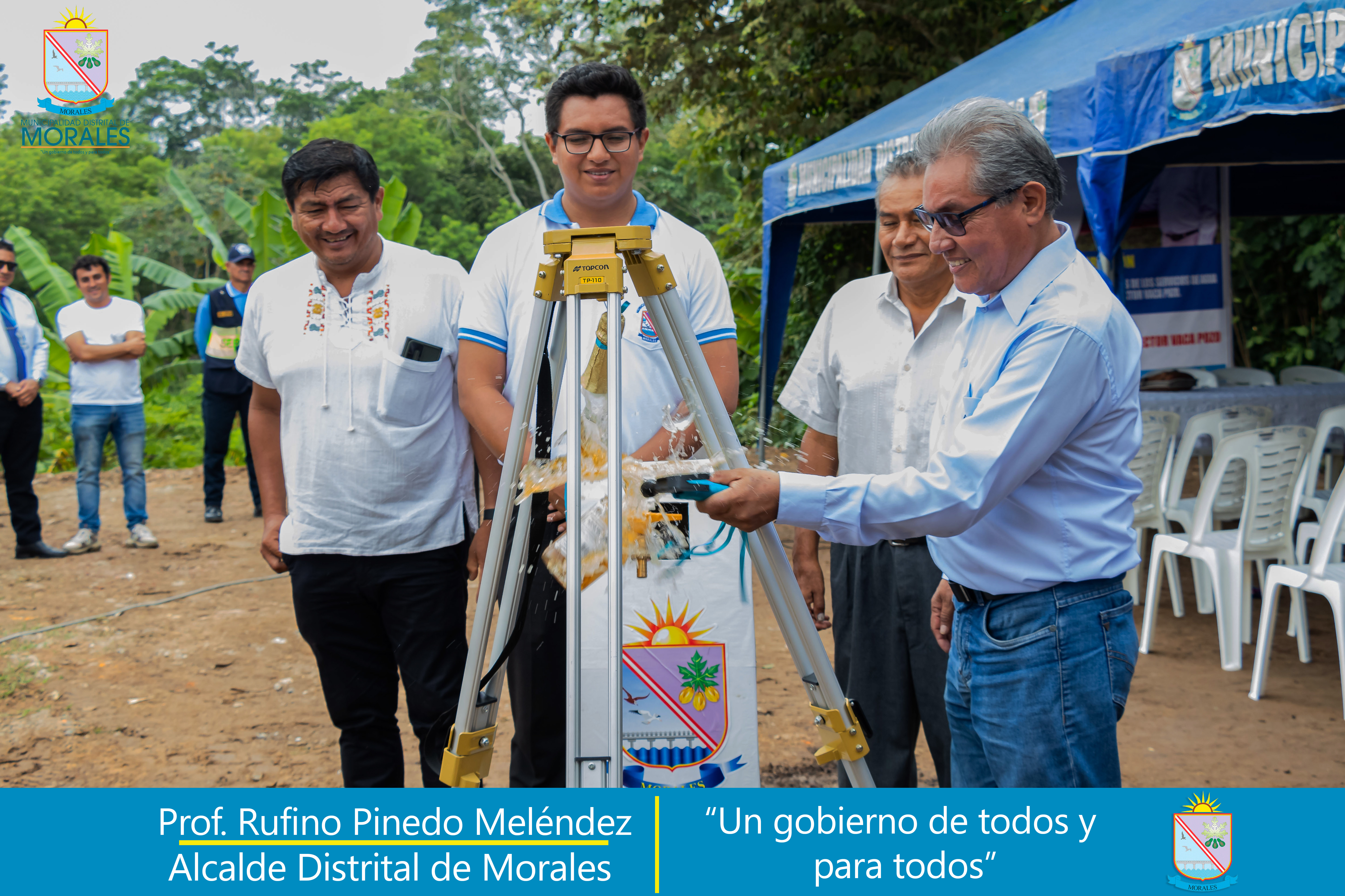 ALCALDE DE MORALES RUFINO PINEDO INAUGURA OBRA AMPLIACIÓN DE AGUA Y DESAGÜE EN EL SECTOR VACA POZO. 