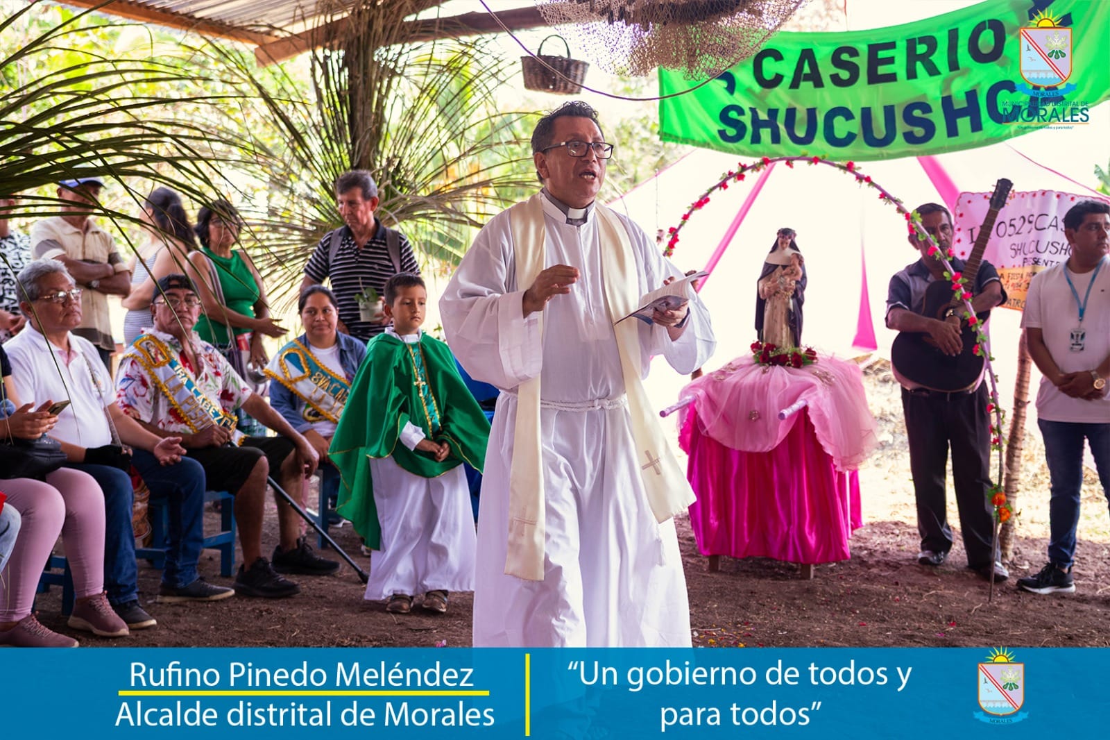 CON GRAN FERVOR RELIGIOSO SE LLEVÓ A CABO HOY LA SANTA MISA Y PROCESIÓN EN CASERÍO SHUCUSHCA EN EL MARCO DE LAS FIESTAS PATRONALES SANTA ROSA DE LIMA DEL DISTRITO DE MORALES. 