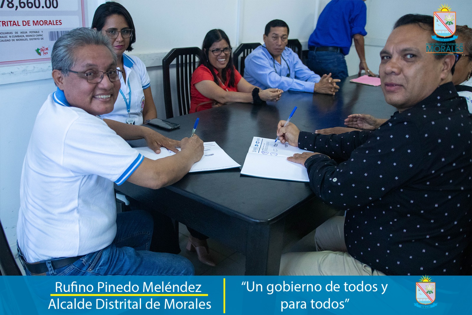 SE REALIZÓ LA FIRMA DE CONVENIO ENTRE LA MUNICIPALIDAD DISTRITAL DE MORALES Y LA ONG CLARIDAD SI. 