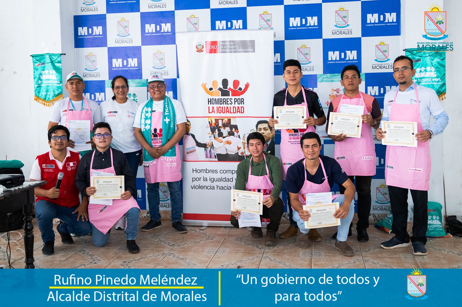 RECONOCEN Y FELICITAN A HOMBRES LÍDERES DE MASCUNILIDADES CON ENFOQUE DE GÉNERO PARA FORMAR PARTE DEL COLECTIVO "HOMBRES POR LA IGUALDAD DEL DISTRITO DE MORALES" 