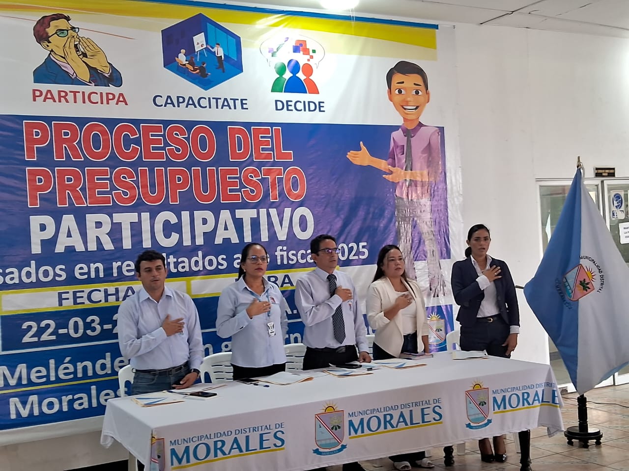 CON MARCADO ÉXITO Y MASIVA CONCURRENCIA SE REALIZA HOY EL PRESUPUESTO PARTICIPATIVO BASADO EN RESULTADOS 2025 EN LA MUNICIPALIDAD DE MORALES