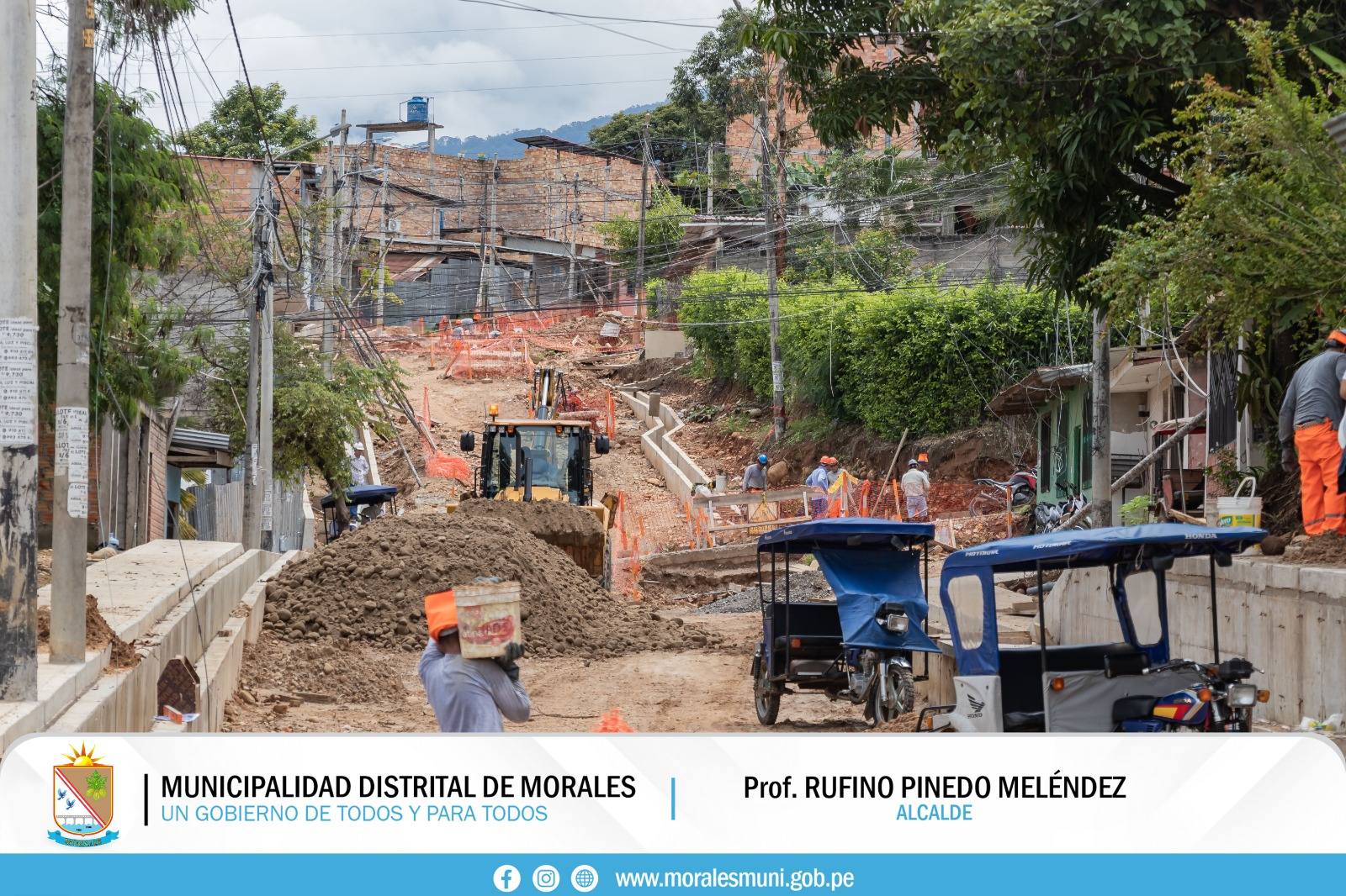AVANZAN TRABAJOS PRELIMINARES PARA EL ASFALTADO DE LOS JIRONES GEIDEN VELA, LIBERTAD Y JUNÍN EN DISTRITO DE MORALES. 
