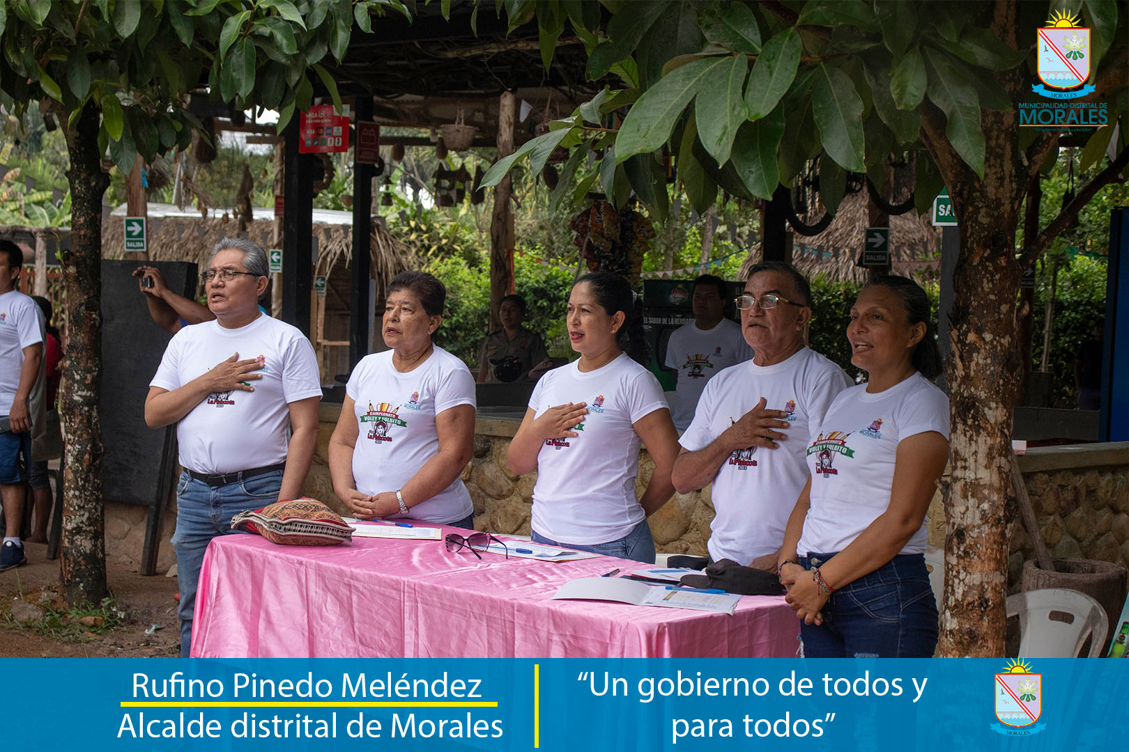 ALCALDE DE MORALES RUFINO PINEDO INAUGURA I CAMPEONATO DE VOLEY Y FULBITO MASCULINO Y FEMENINO COPA "LA PISHCOTA- 2023"