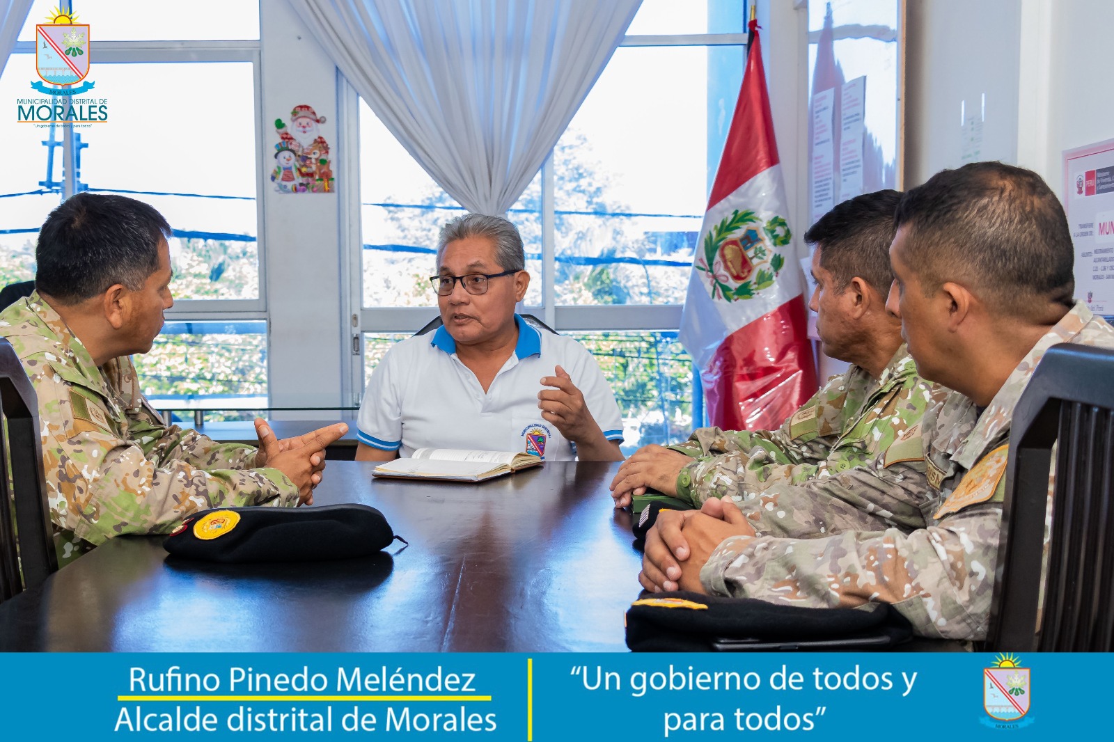 NUEVO JEFE DE LA TERCERA BRIGADA DE FUERZAS ESPECIALES DEL EJÉRCITO PERUANO PRESENTÓ SU SALUDO OFICIAL AL ALCALDE DE MORALES RUFINO PINEDO MELÉNDEZ.