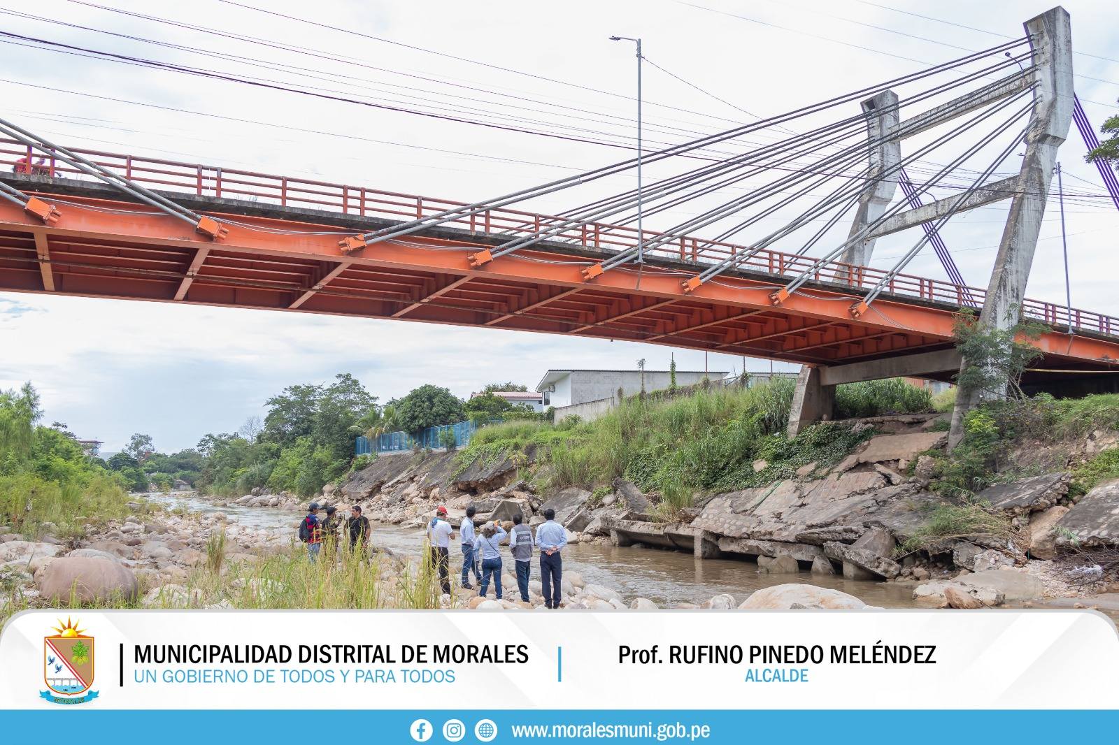 INSPECCIONAN ESTADO SITUACIONAL DE TRES PUENTES EN DISTRITO DE MORALES