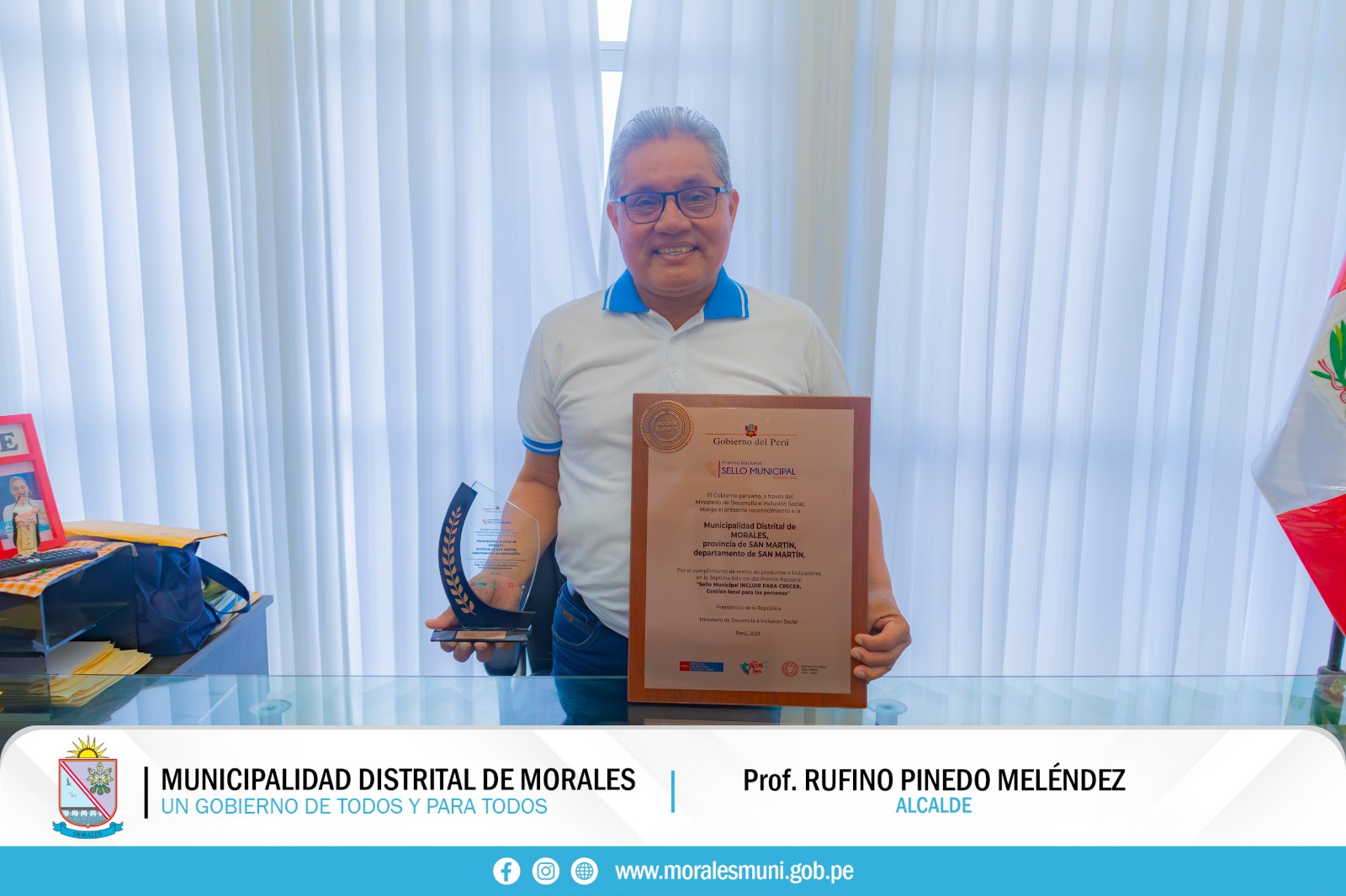 MUNICIPALIDAD DE MORALES RECIBE PREMIACIÓN NACIONAL POR EXITOSA GESTIÓN. 
