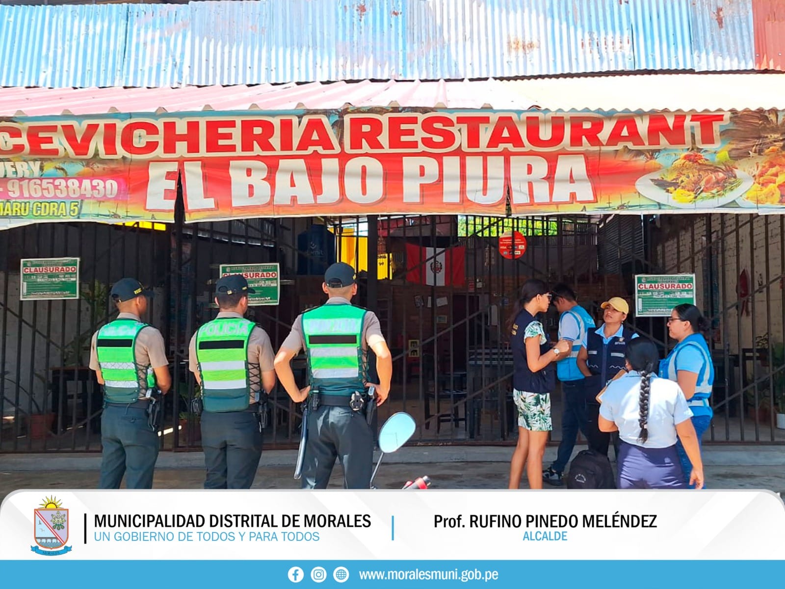 SOBRE CLAUSURA DE CEVICHERÍA RESTAURANT EL BAJO PIURA EN DISTRITO DE MORALES. 