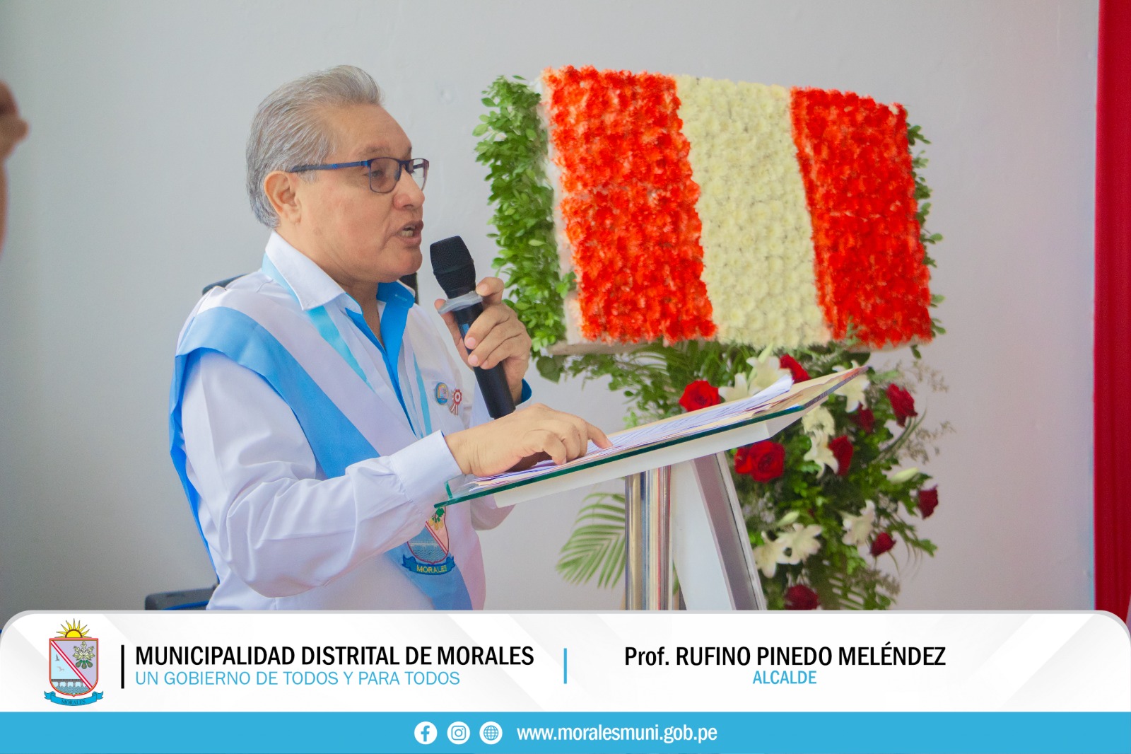 SALUDO DEL ALCALDE RUFINO PINEDO POR FIESTAS PATRIAS