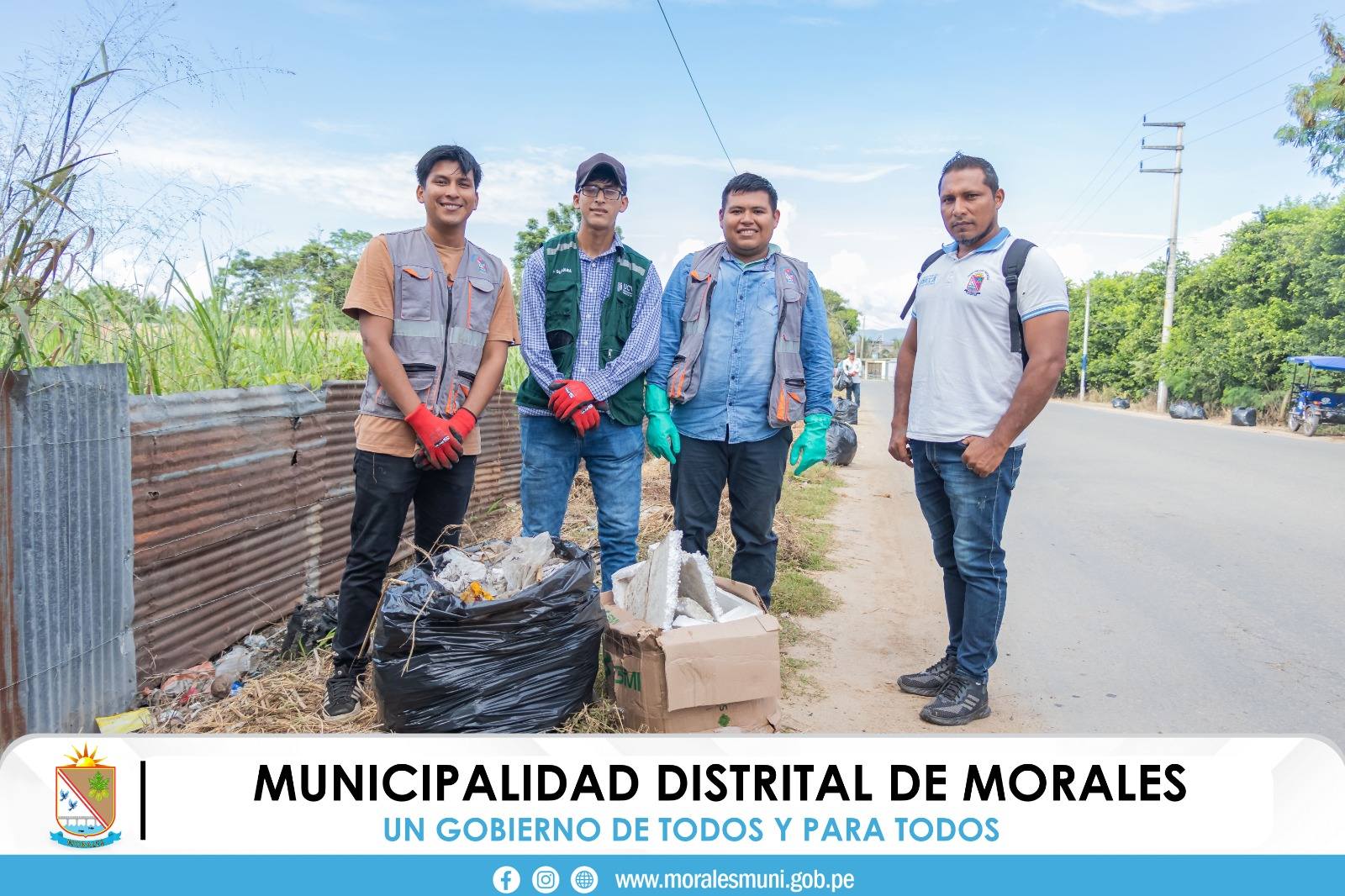 MUNICIPALIDAD DE MORALES REALIZÓ LIMPIEZA DE LAS FRANJAS LATERALES DE LA CARRETERA OASIS- DESDE EL ÓVALO DEL SOLDADO HASTA EL PUENTE ATUMPAMPA