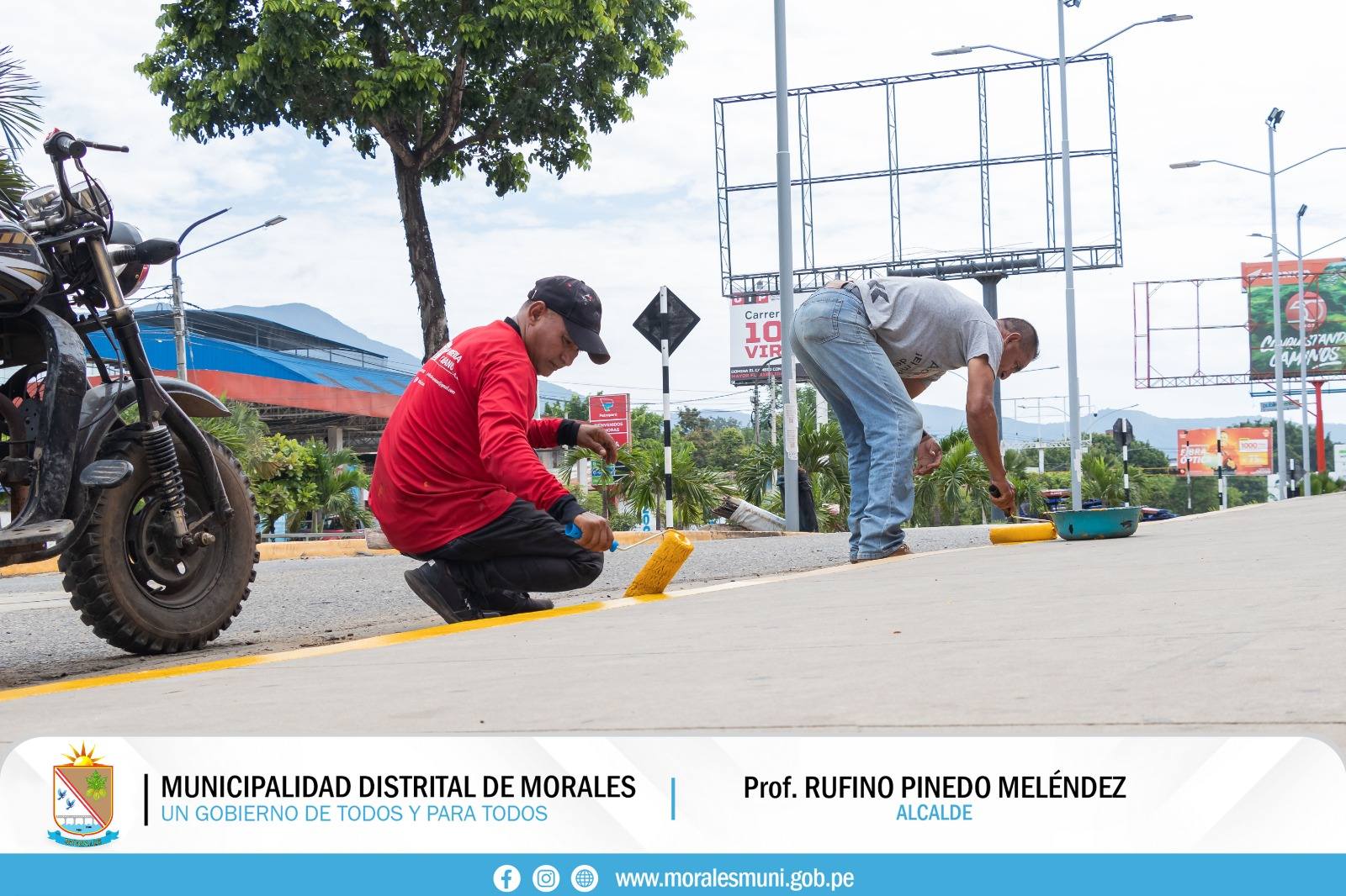 REALIZAN REPINTADO DE SEÑALIZACIONES EN ZONAS RÍGIDAS DEL DISTRITO DE MORALES