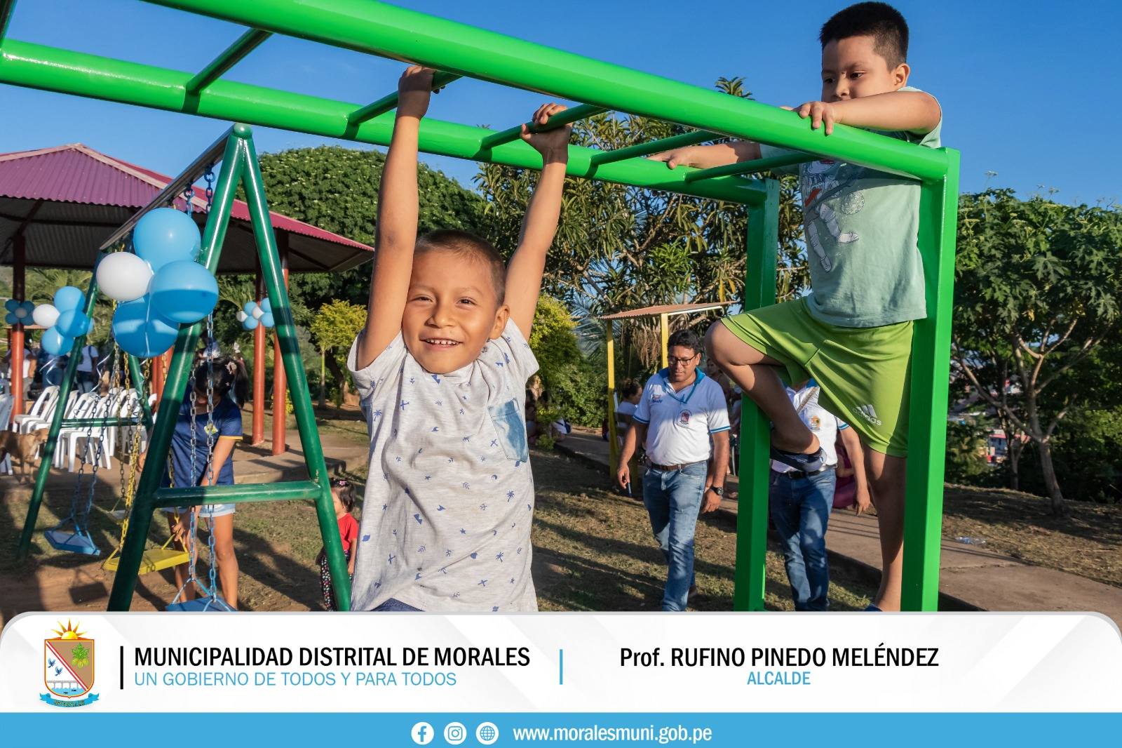 ALCALDE RUFINO PINEDO INAUGURA REMODELADO PARQUE INFANTIL EN SECTOR VILLARREAL II URBANIZACIÓN LA PLANICIE