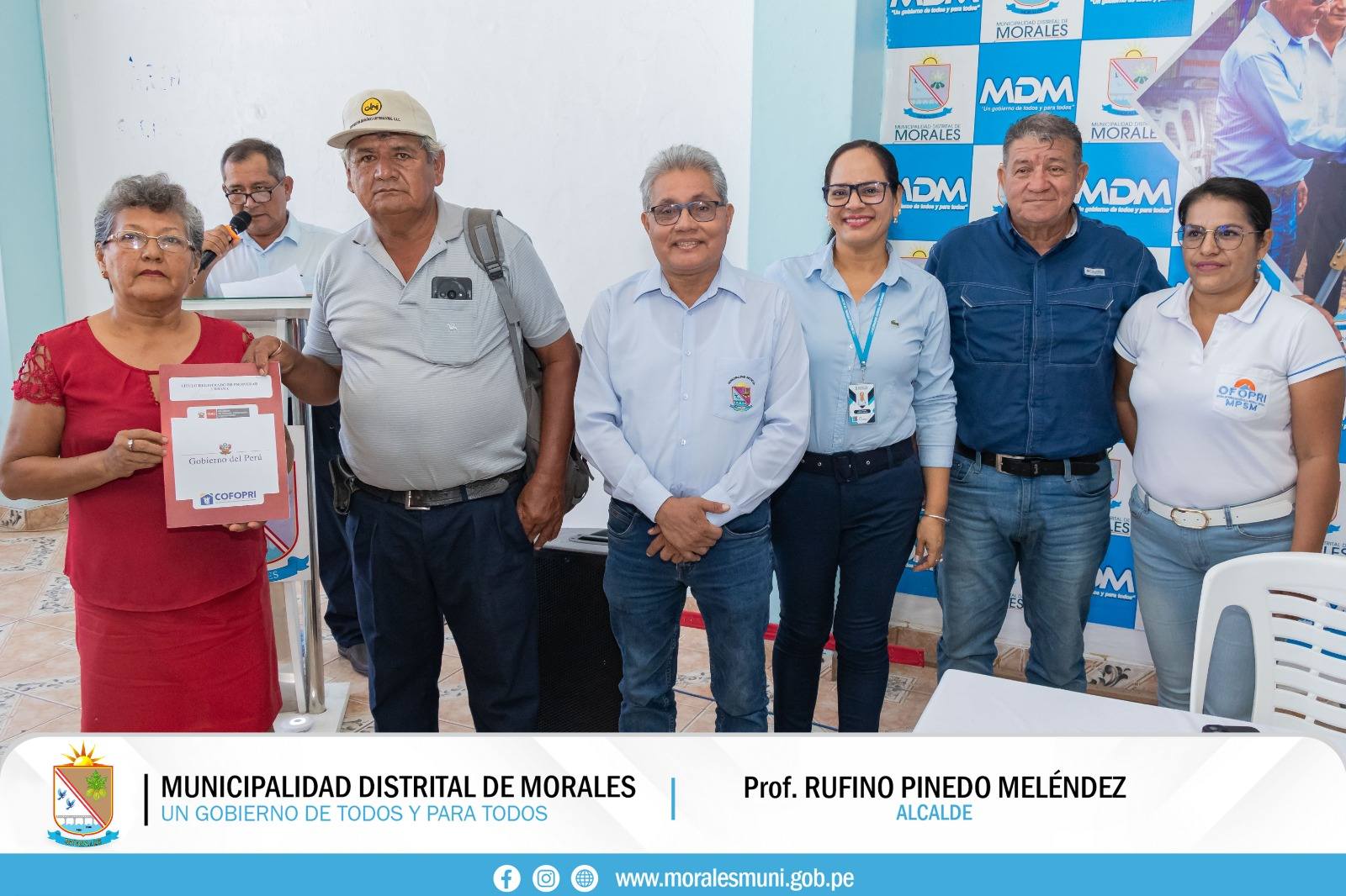 ENTREGAN TÍTULOS DE PROPIEDAD A POBLADORES DEL DISTRITO DE MORALES